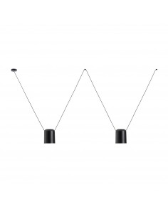 Lámparas colgantes modernas ATTIC 00-7396-05-05 Leds c4 2xE27 negro mate, Lámparas modernas