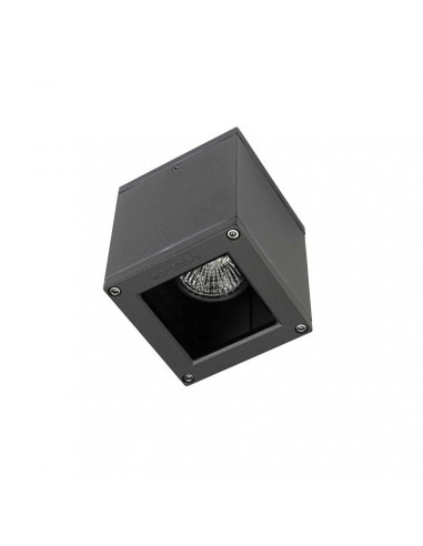 Plafón exterior AFRODITA 15-9480-Z5-37 LEDS-C4 1xGU10 gris oscuro 9x9cm IP54, Plafones exterior