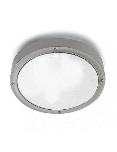 Plafón exterior BASIC 15-9491-34-M3 LEDS-C4 1xE27 gris diam 26cm IP65, Plafones exterior