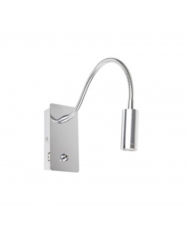 Aplique lector con usb Juliet 41025N Faro cromo led 3w 3000k, Lámparas para Hoteles