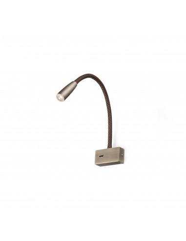 Apliques con lector LEAD 62704 FARO piel/bronce led 3w 3000k, Lámparas modernas