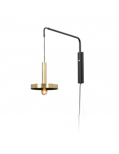 Apliques de pared WHIZZ 20168 FARO extensible oro satinado/negro 1xe27, Lámparas modernas