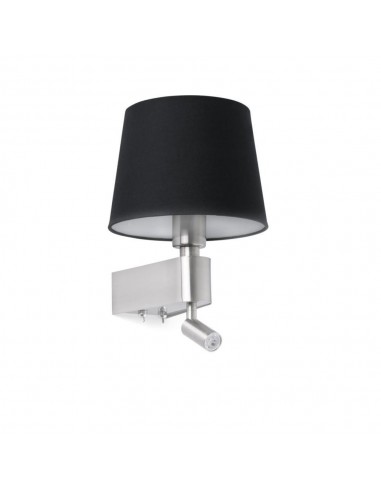 Aplique de pantalla FARO ROOM 29977 negro E27 con lector led 2700k, Lámparas modernas