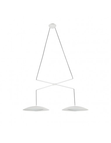 Lámparas colgantes 24504 SLIM FARO doble extensible blanco led 2x15w, Lámparas modernas