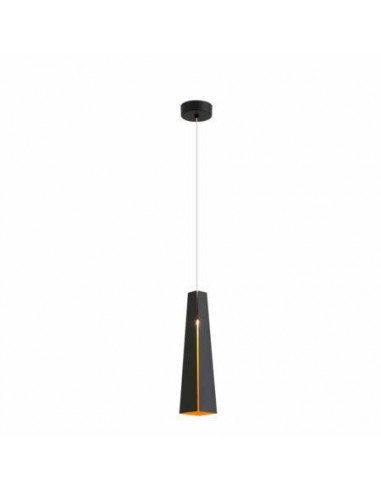 Lámpara colgante moderna FARO PLUMA 64172 pluma negro-oro led 6w 3000k, Lámparas modernas