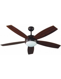 Ventilador de techo FARO VANU 33314 ø132cm marron 1l e27 con mando, Ventiladores faro