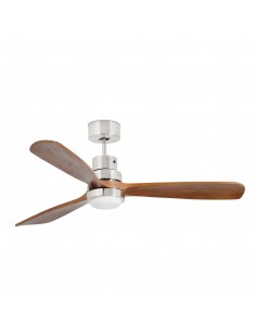 Ventilador lantau 33518 faro ø132cm niquel mate palas nogal led 12w 3000k, Ventiladores rústicos