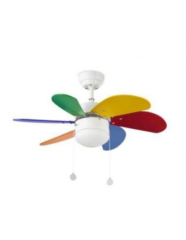 Ventilador de techo infantil FARO PALAO 33179 ø76cm multicolor 1xE14, Ventiladores infantiles