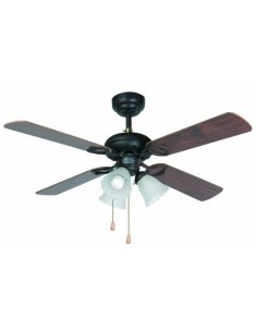 Ventilador de techo rústico FARO LISBOA 33102 ø106cm 4palas marron 3xE27, Ventiladores rústicos