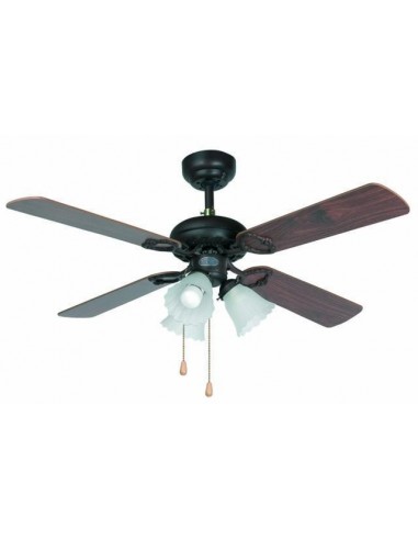 Ventilador de techo rústico FARO LISBOA 33102 ø106cm 4palas marron 3xE27, Ventiladores rústicos