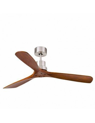 Ventilador de techo madera FARO LANTAU 33370 ø132cm niquel con mando, Ventiladores sin luz