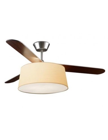 Ventilador BELMONT 3xe27 niquel pantalla beige 30-4357-81-82 LEDS C4 Ø132cm, Ventiladores rústicos