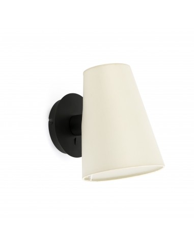 Aplique de pared Lupe 20031-88 Faro negro pantalla beige, Lámparas modernas