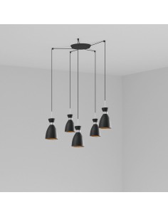Colgante Retro 20050-5L Faro negro-cobre 1xe14 20w 5l, Lámparas modernas