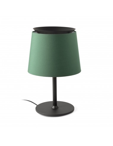 Lámpara sobremesa Savoy 20305-84 Faro negro pantalla verde, Sobremesas