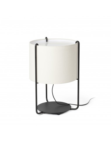 Lámpara sobremesa Drum 24020-31 Faro negra pantalla beige 1xe27, Sobremesas