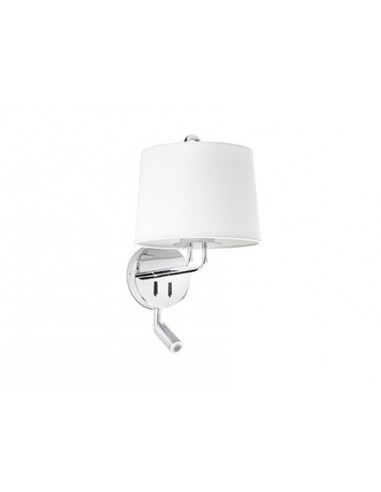 Aplique de pared Montreal 24033-01 Faro con lector cromo pantalla blanca, Lámparas para Hoteles