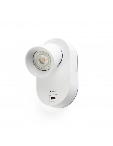 Aplique de pared Corb 40135 Faro blanco gu10 + usb, Lámparas modernas