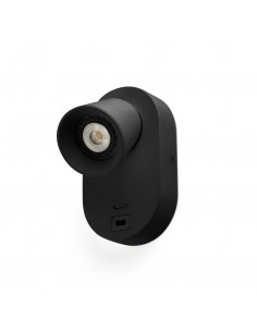 Aplique de pared Corb 40136 Faro negro gu10 + usb, Lámparas modernas