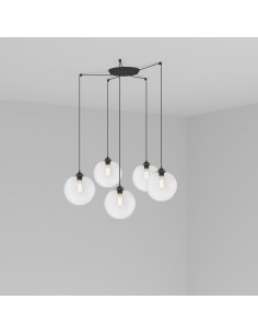 Lampara colgante Clara 64128-5L Faro transparente e27 100w 5l, Lámparas modernas