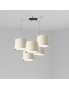 Lampara colgante Conga 64314-55-5L Faro negro p. e27 ø500*350*ø450 beige 5l, Lámparas modernas
