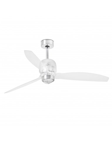 Ventilador de techo Deco Fan 33394D-9 Faro ø1280 mm cromo 3 palas trans 17w 3000k motor DC, Ventiladores de techo con luz