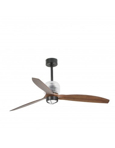 Ventilador de techo Deco Fan 33395D-10 Faro ø1280mm negro palas madera 17w 3000k motor DC, Ventiladores rústicos