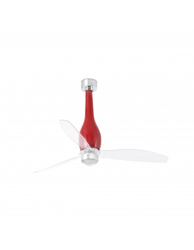 Ventilador de techo Eterfan 32005-9 Faro ø1280 mm rojo brillo palas trans 17w 3000k motor DC, Ventiladores de techo con luz