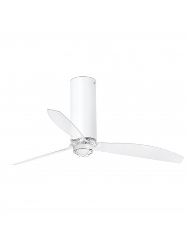 Ventilador de techo Tube 32033-9 Faro ø1280 mm blanco brillo 3 palas 17w 3000k motor DC, Ventiladores de techo con luz